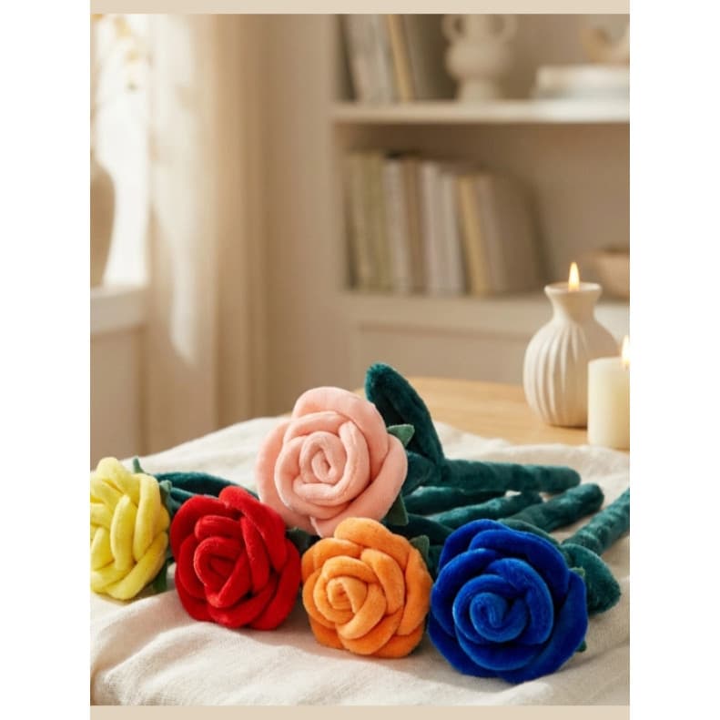 Buquê de rosas boneca simulação flor tecido flor brinquedo de pelúcia cortina fivela buquê 520 presente do dia dos namor