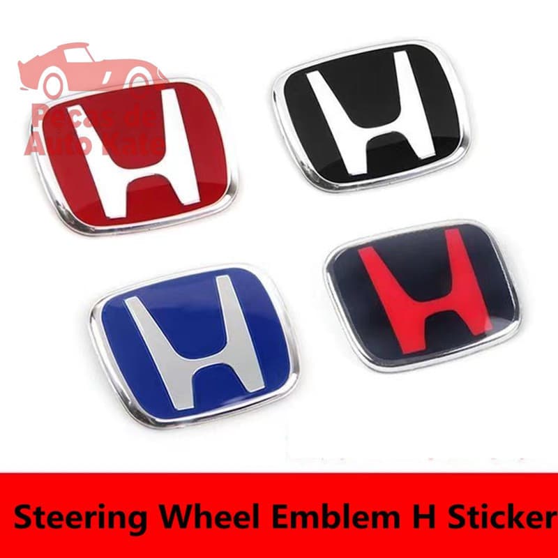 1x Emblema H Vermelho/Preto Azul para Volante HONDA Civic Accord City CRV BWFC