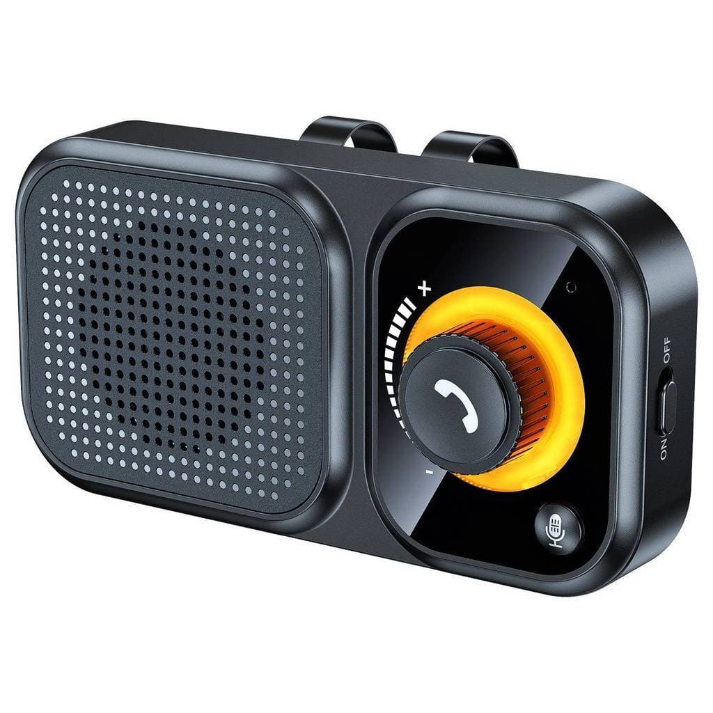 Bluetooth 5.4 Alto-Falante Handsfree Kit Carro Viseira De Sol Clipe Receptor Áudio Sem Fio Viva-Voz Leitor Música Com Lu