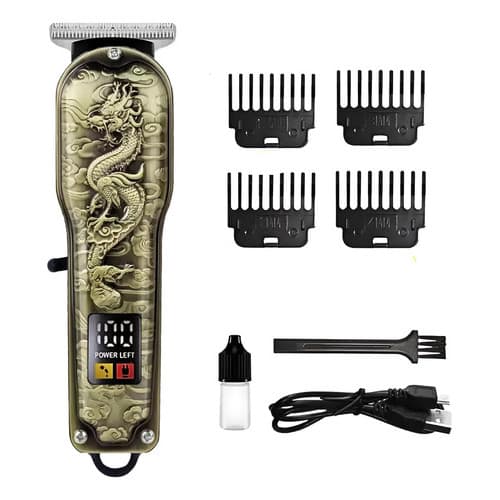 Máquina Cortar Cabelo Profissional Barba E Cabelo Recarregável USB Cortador De Cabelo Pezinho Visor Led Aparador Pelos