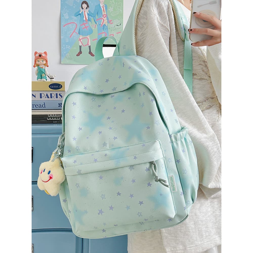 Estilo coreano ins estilo mochila meninas estudantes do ensino médio verde menta 2026 novo estilo de alto valor estrela