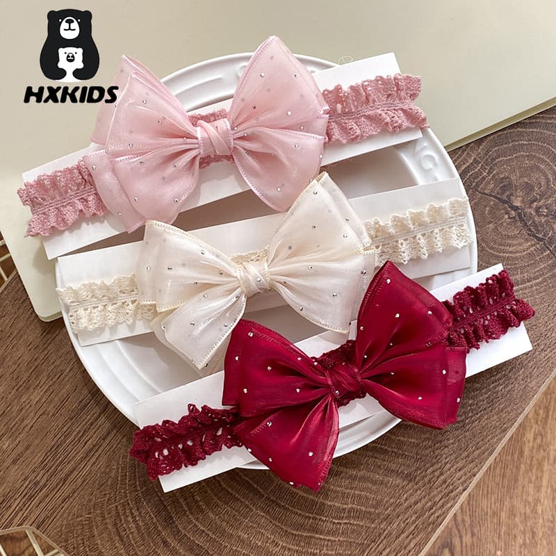 Laço Arco Bebê Recém-Nascido Bandana Cor Sólida Infantil Criança Elástico Faixas De Cabelo Headwraps Bowknot Menina Aces