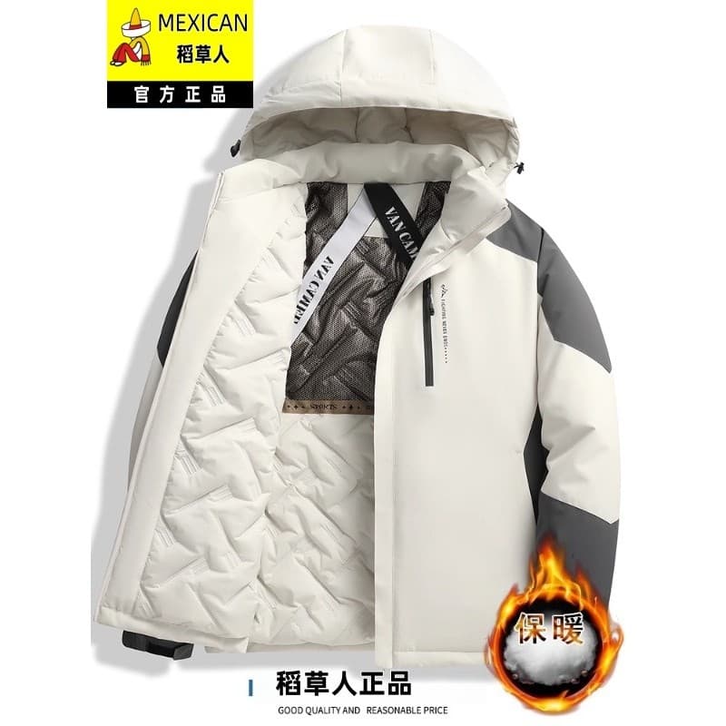 Espantalho carga acolchoada jaqueta masculina outono inverno solto engrossado roupas acolchoadas quente com capuz jaquet