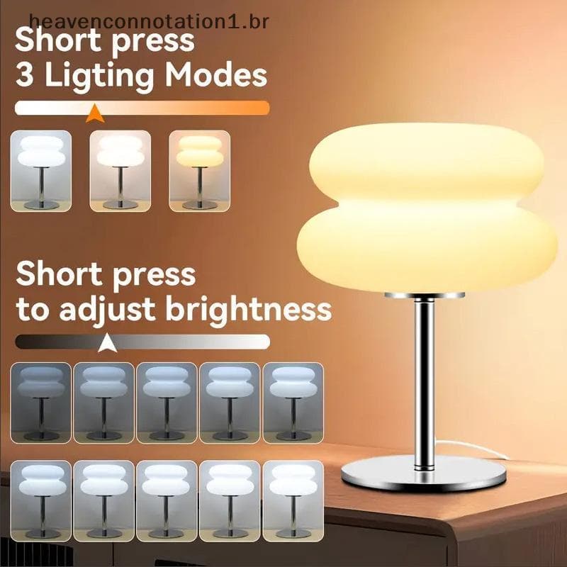 heav Quarto Lâmpada De Cabeceira Estilo Cremoso Candeeiro De Mesa USB Plug Cor Escurecimento Sala Estar Estudo Atmosfera