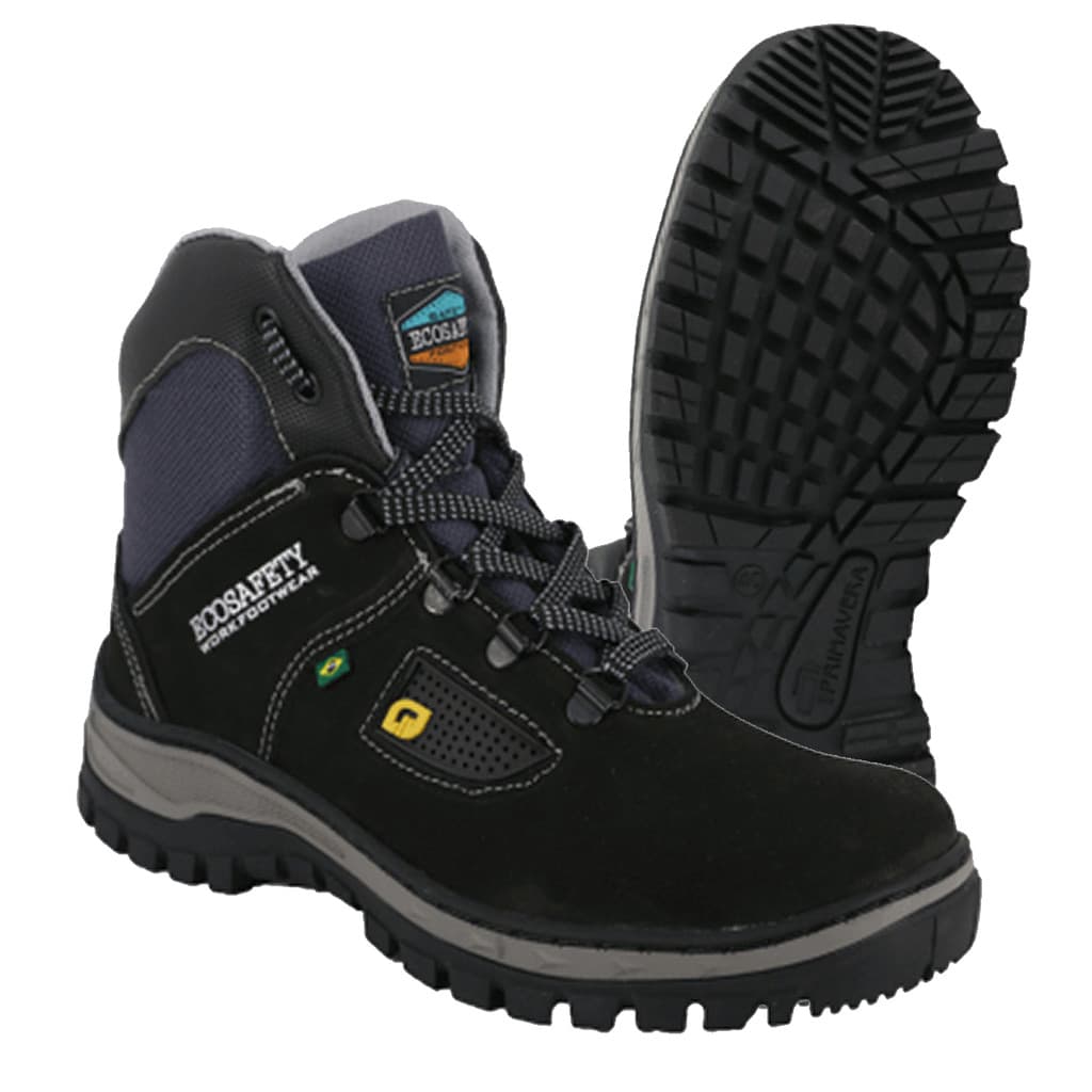 Bota BOTINA De Amarrar ADVENTURE PRETO ECOSAFETY CA 46122
