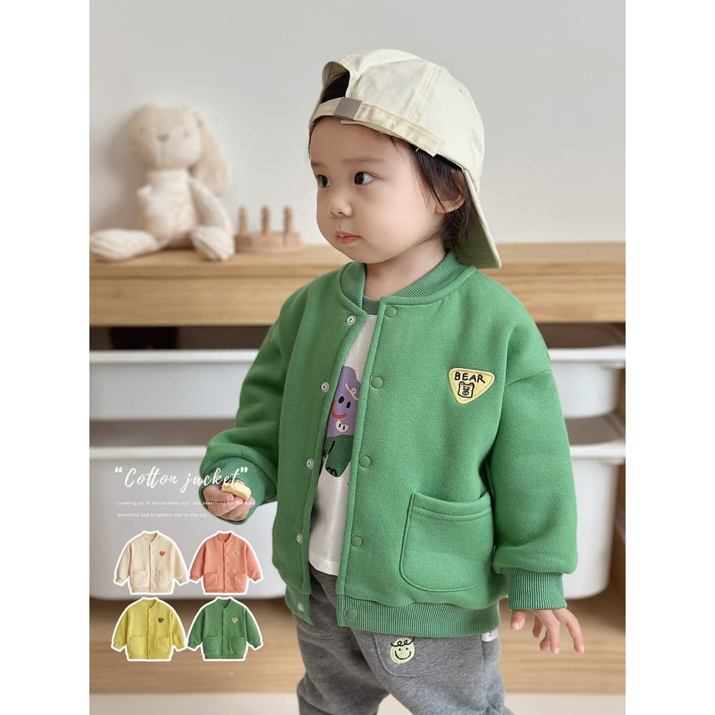 Jaqueta de bebê primavera outono velo dos desenhos animados Casual Cardigan curto topo estilo coreano médio pequeno cria