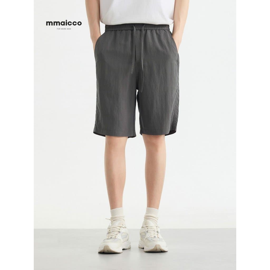Momaike Roupas Masculinas Gaozhi Commuter Tencel Linho Misturado Shorts Casuais Masculinos 2026 Verão Cintura Elástica C