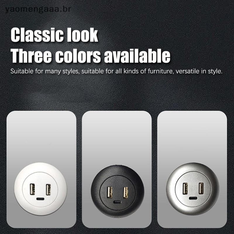 [yaoaa] Carregador USB TYPE-C De Mesa Embutido Móveis Sofá Soet Cabo De Carregamento Rápido Oculto Multifuncional Conect