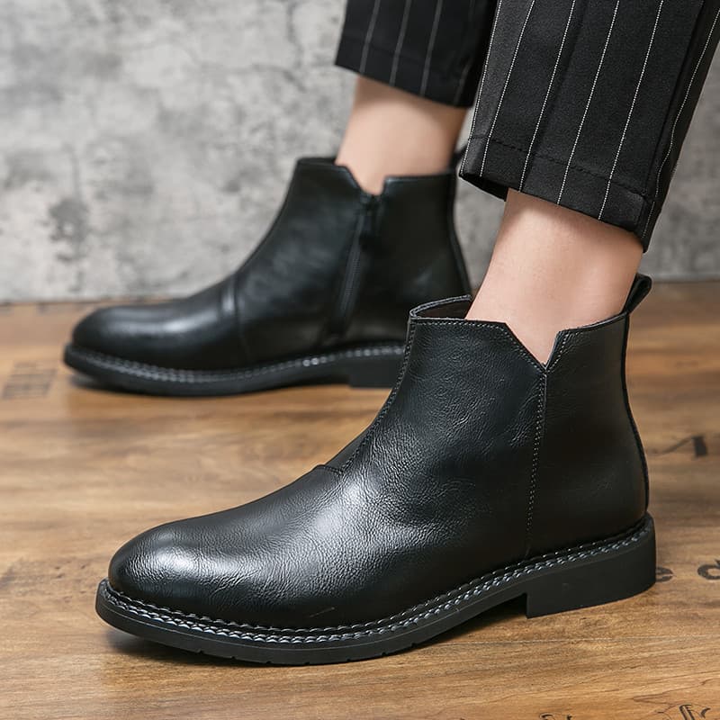 Martin botas masculinas estilo britânico botas de cano alto influenciador botas curtas de um Pedal preto ferramentas Che