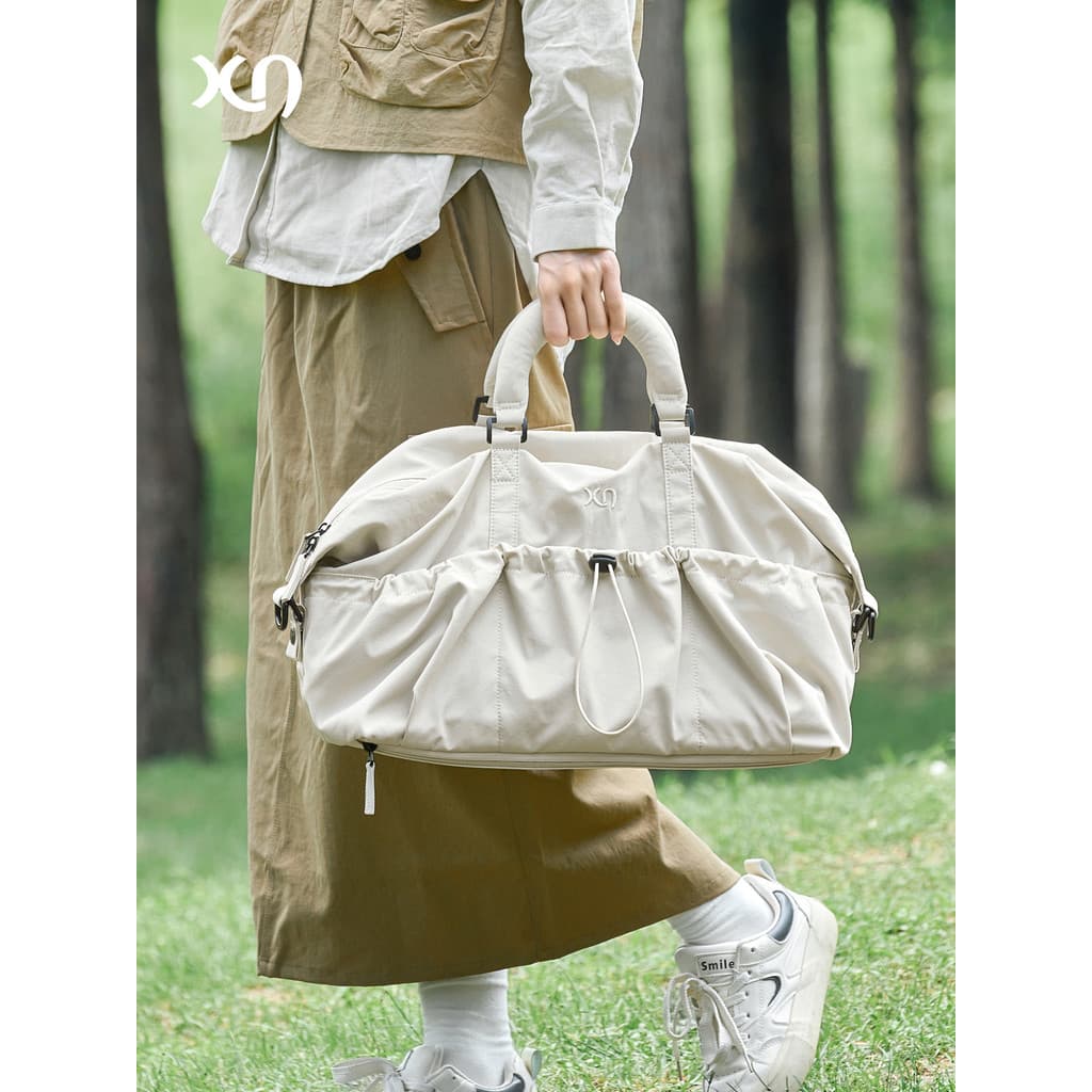 Shinmachi bolsa de viagem de curta distância, bolsa de bagagem feminina de grande capacidade, portátil, bolsa mensageiro