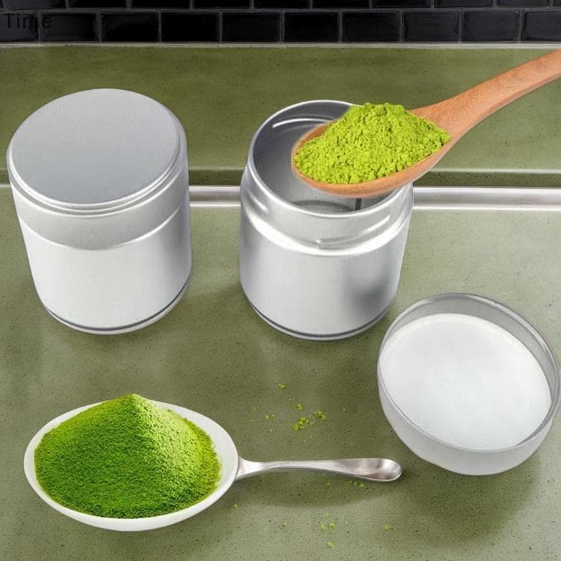 Tempo 1 Pçs Portátil Mini Matcha Em Pó Pode Thi Folha De Flandres Chá Selado Jar Caixa De Armazenamento De Especiarias R