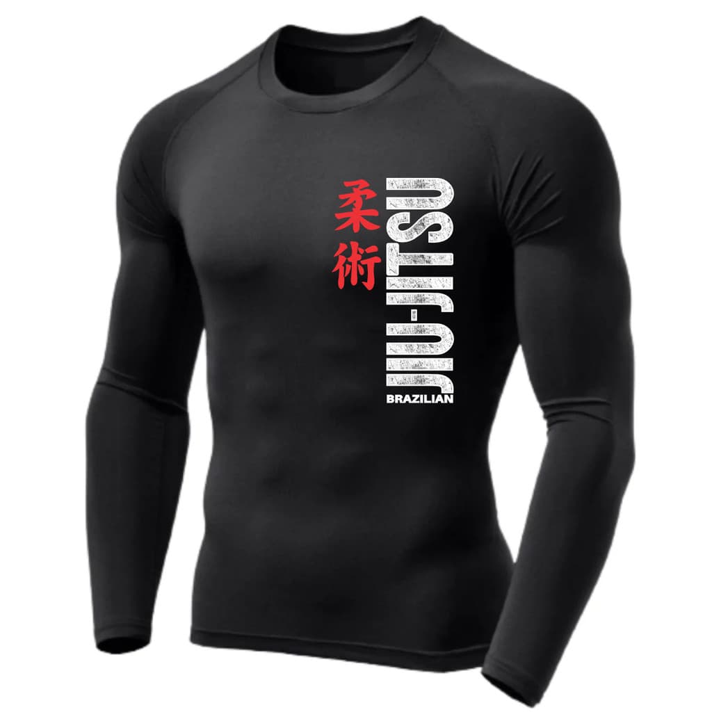 Camisa Rash Guard Esportiva UV50+ Manga Longa Muay Thai Jiu Jitsu Crossfit Academia