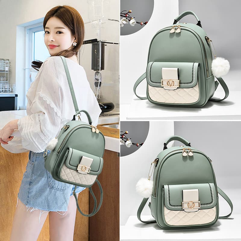 Mochila de um ombro de uso duplo feminina versão coreana bolsa escolar de estudante 2026 novo estilo All-Match senhoras