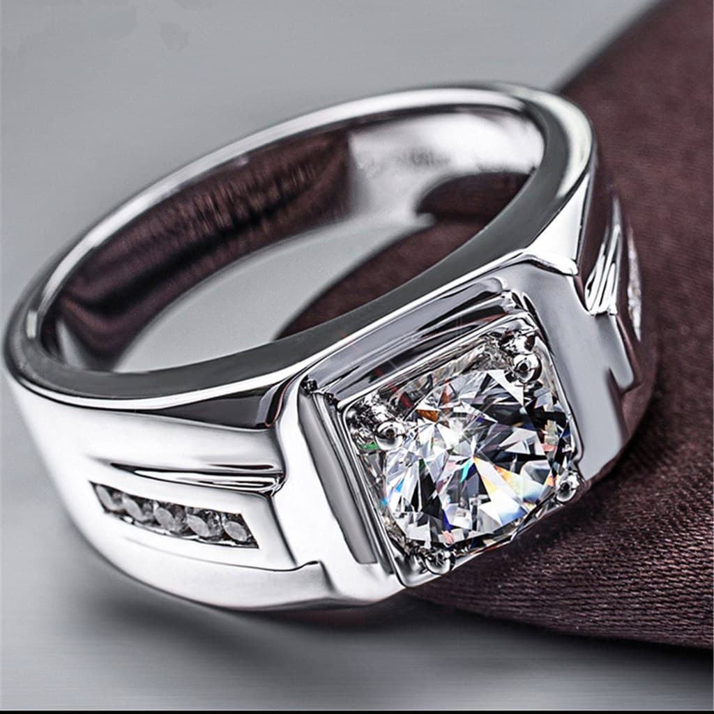Famoso anel imperador Moissanite masculino moda anel de diamante dominador anel de mão cheia adequado para presentes par