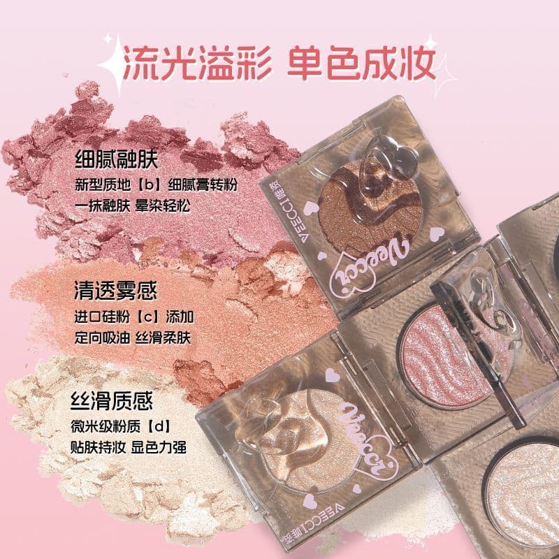 [VEECCI] Paleta de Sombras Monocromática com Acabamentos Perolados e Matte, de Longa Duração e para Contorno.