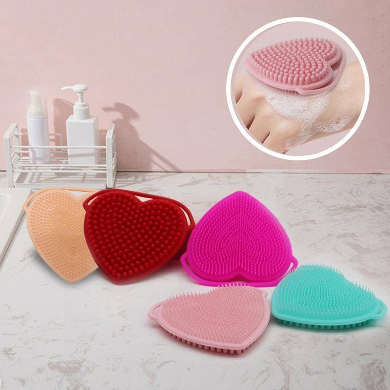 Escova Facial De Silicone Em Forma De Coração , Dupla Face , Suspensa De Limpeza Macia , Portátil , Esfoliante Beleza