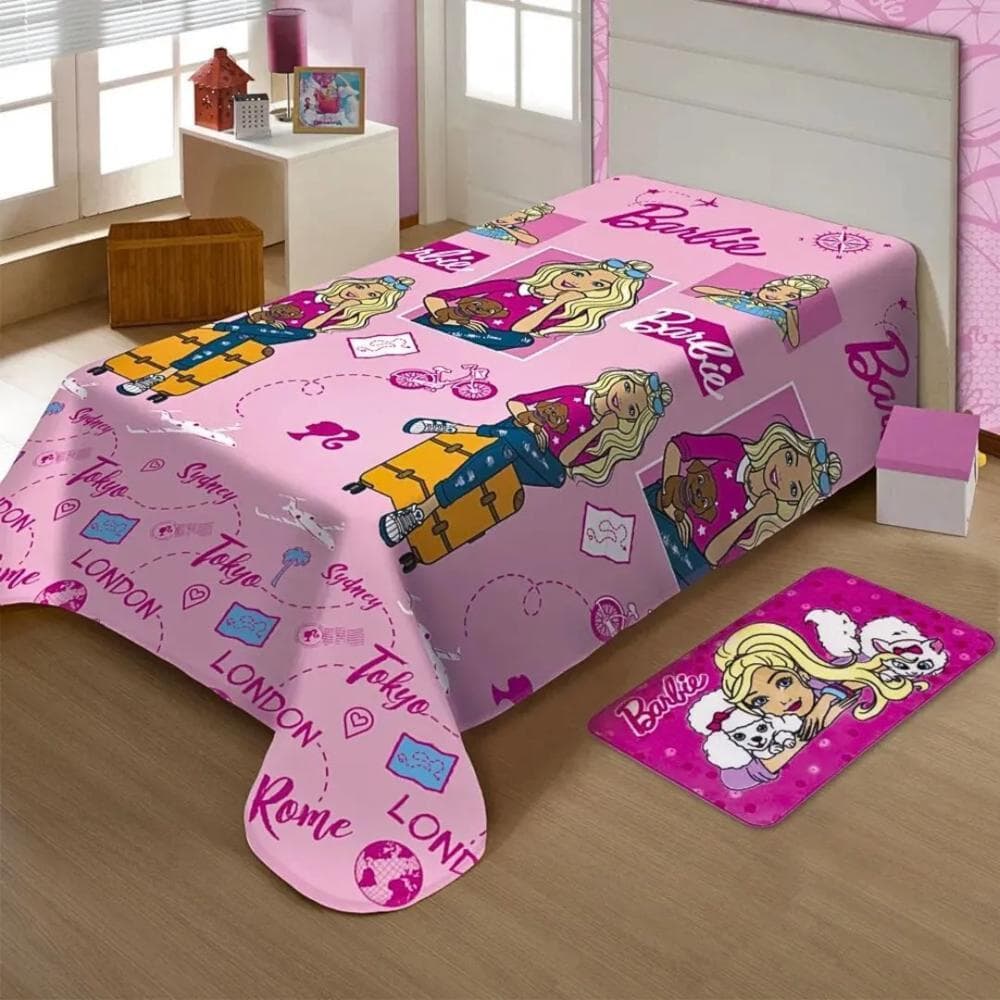 Manta Solteiro Infantil Fun Personagens Estampado Jolitex