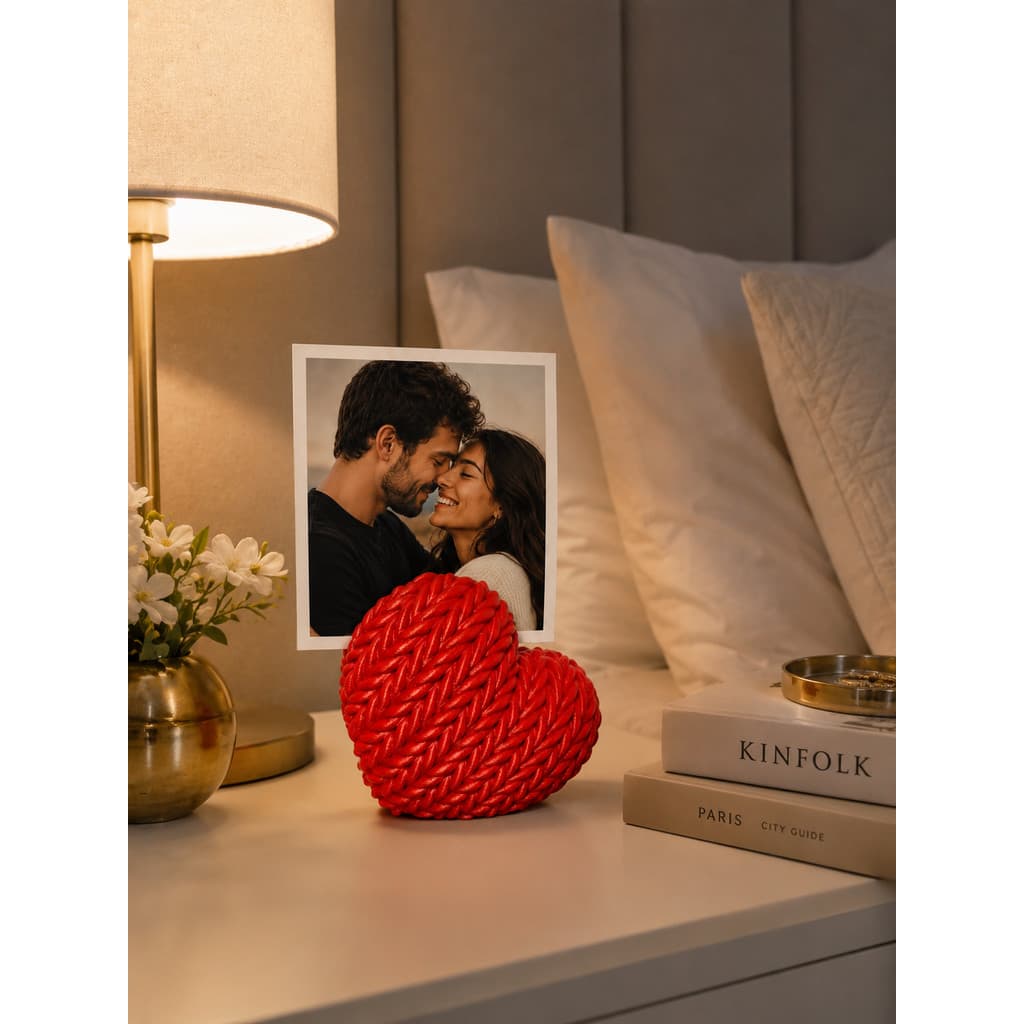 Porta Retrato Coração 10x10 Decorativo | Suporte para Foto | Presente Criativo para Namorados | Decoração Romântica