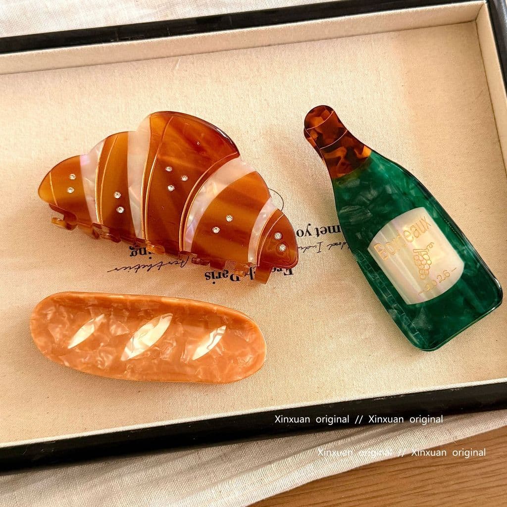 Francês Baguette Croissant pão clipe nicho divertido tubarão clipe de cabelo bonito volta cabeça Hairpin criativo acessó