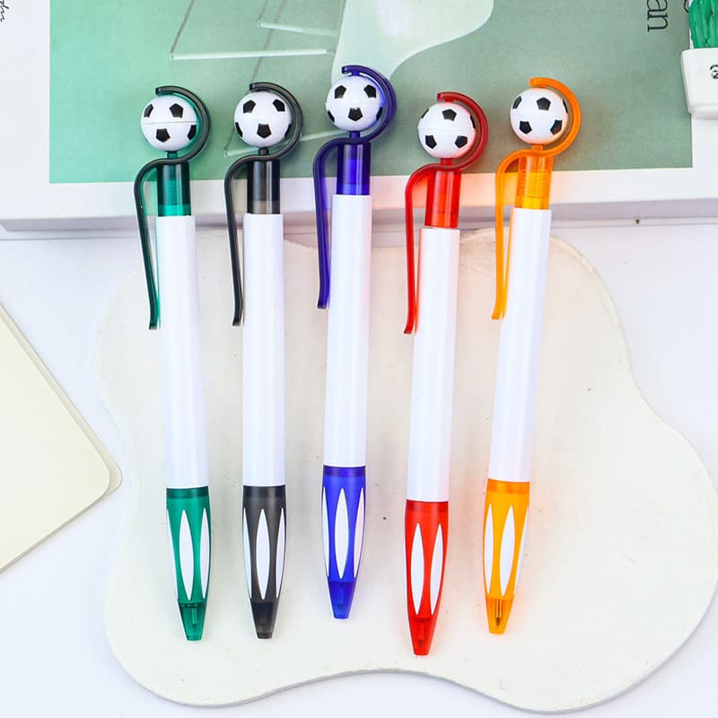 12 Canetas Esferográficas Criativas em Forma de Bola de Futebol, Rotativas, de Pressão, para Descompressão, Pretas, Mate