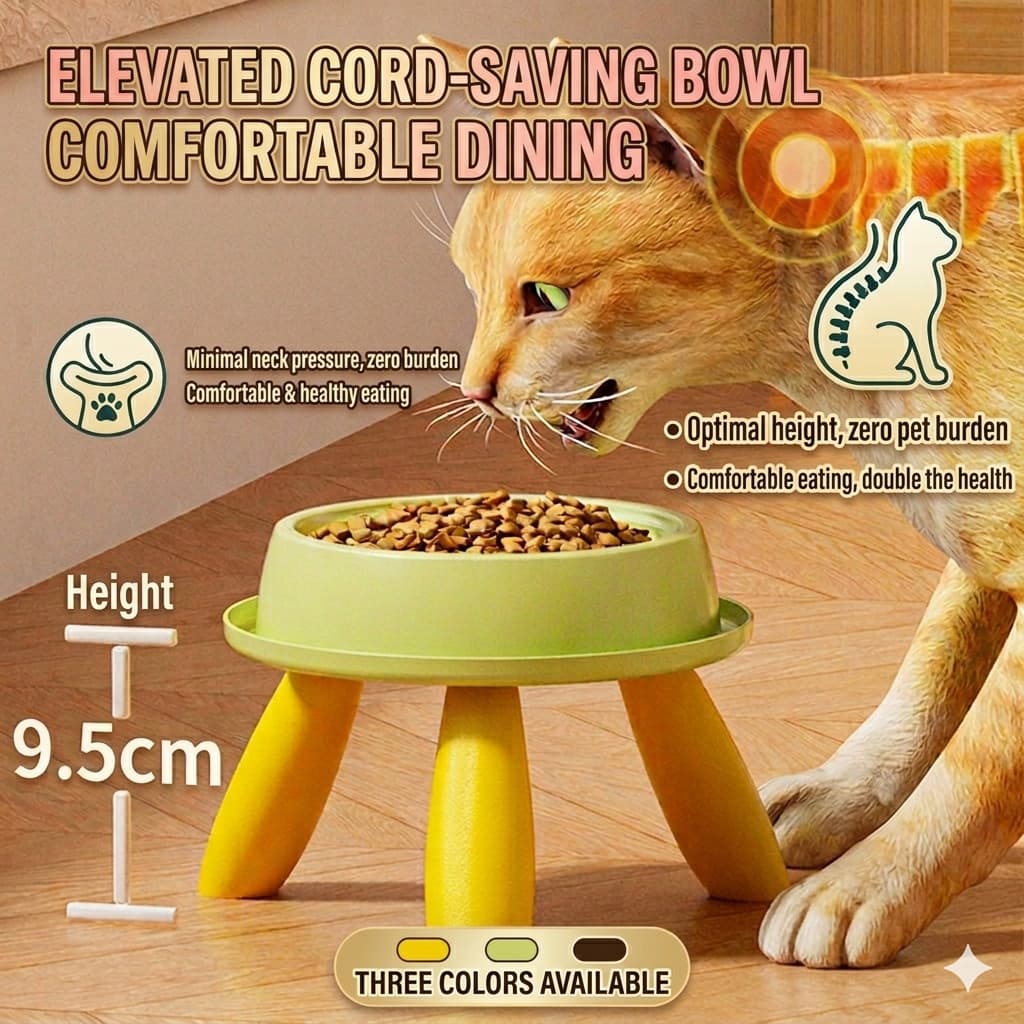 Tripé Alto Para Animais De Estimação , Proteção Pescoço , Gato , Cachorro , Anti-Derrubamento , Alimentação Antiderrapan