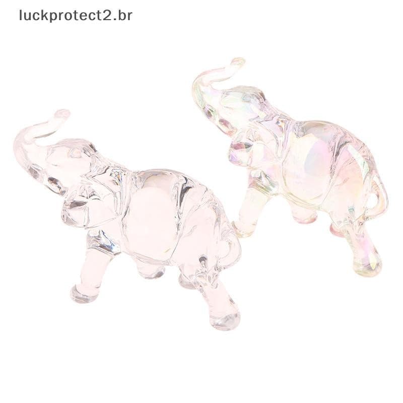 LPHG Estátua de Elefante de Cristal Fofa, Mini Ornamento de Animal para Decoração de Mesa de Sala de Estar.   QCSK