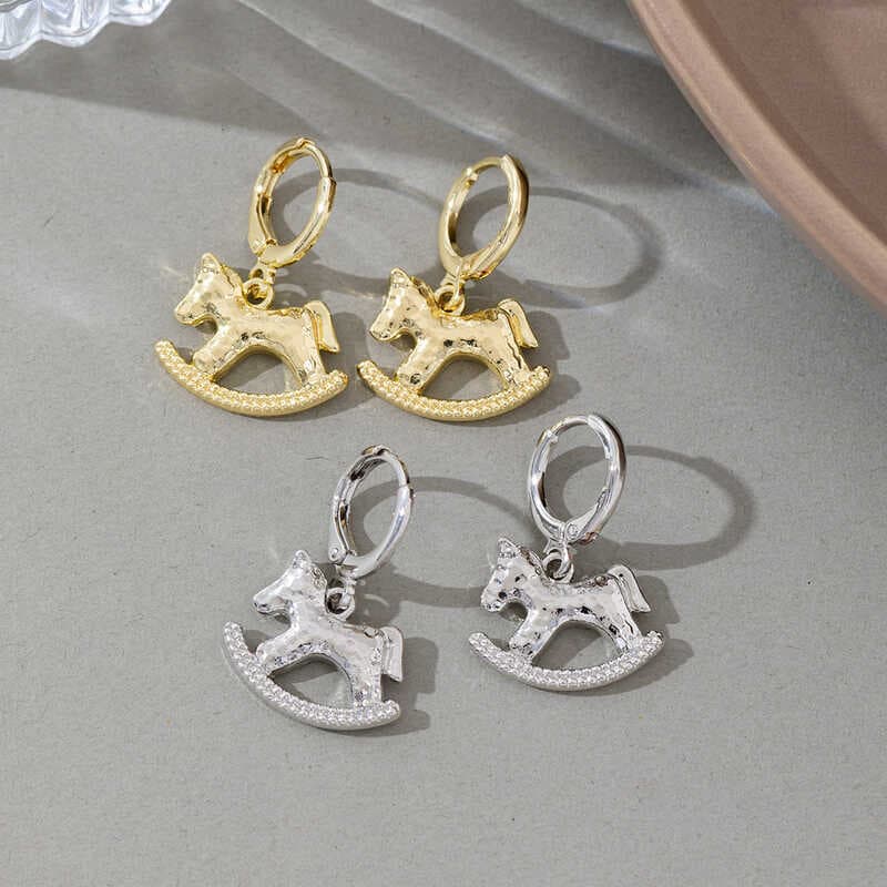 Benming ano novo chinês pônei pingente orelha fivela Retro elegante diário All-Match brincos luz luxo High-End brincos f