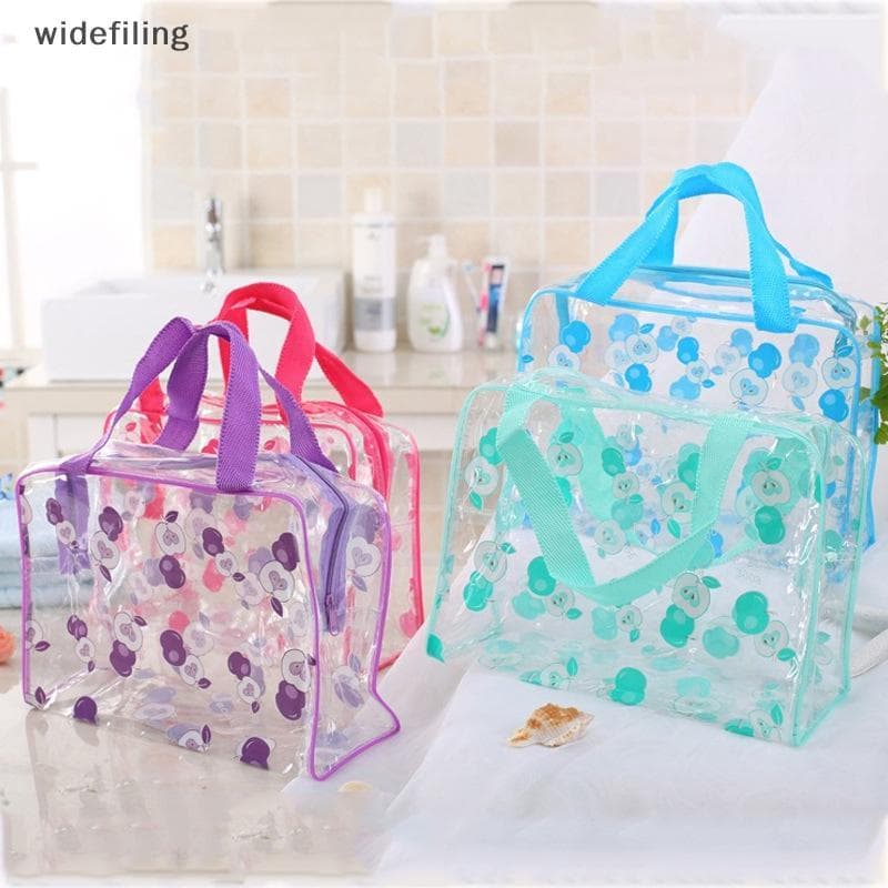 Bolsa Organizadora De Maquiagem Transparente Com Estampa De Flores Para Mulheres , Estojo Cosmético Multiuso , Ideal Tra