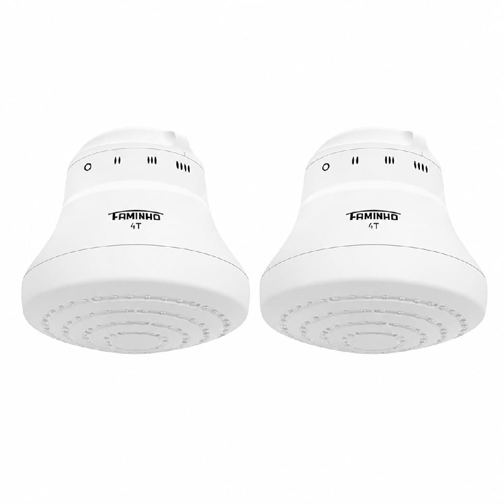 Kit 2 Chuveiros Elétricos Faminho 4t Baixa Pressão Com Cano
