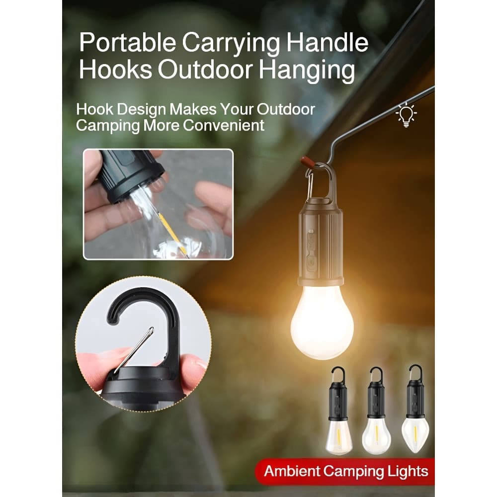 【Impermeável】 [Solar Rechargeable & Waterproof] Lanterna Solar/Portátil/Luz LED/Para Acampamento