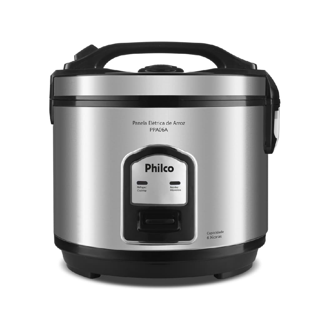 Panela de Arroz Elétrica 6 Xícaras PPA06A 400W 127V Inox com Bandeja para Cozimento a Vapor