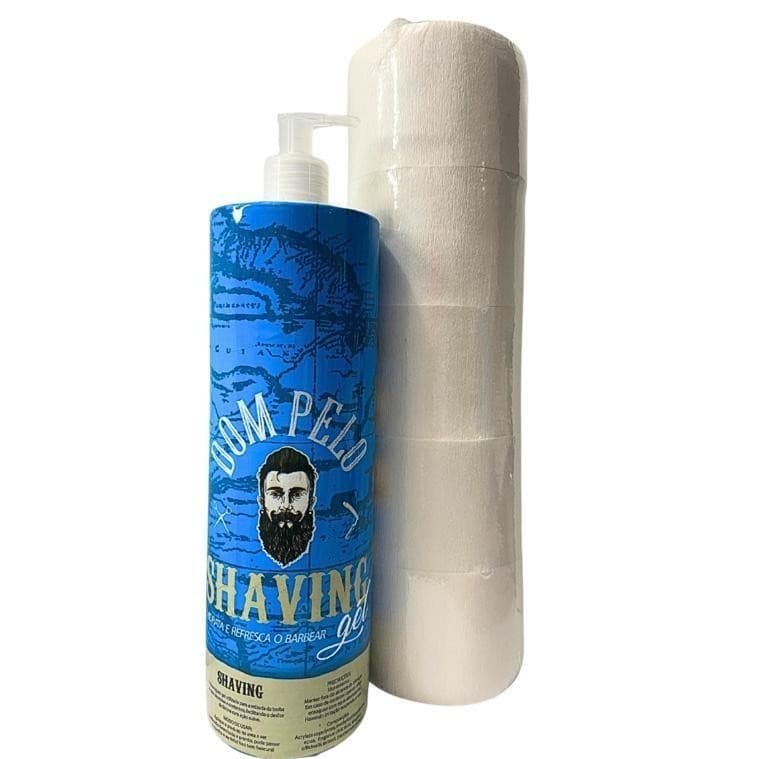 Shaving Gel Dom + Gola Higiênica com 500 UNI Profissional Barbeiro