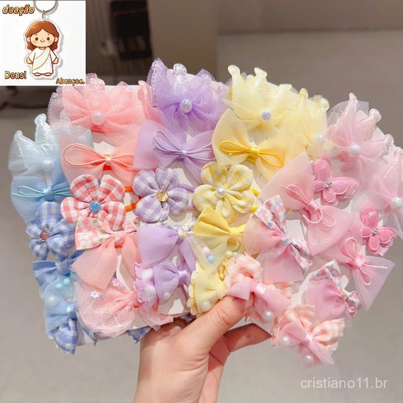 kit 10/20 Presilha Prendedor de Cabelo Estilo Coreano Para Meninas 025-057