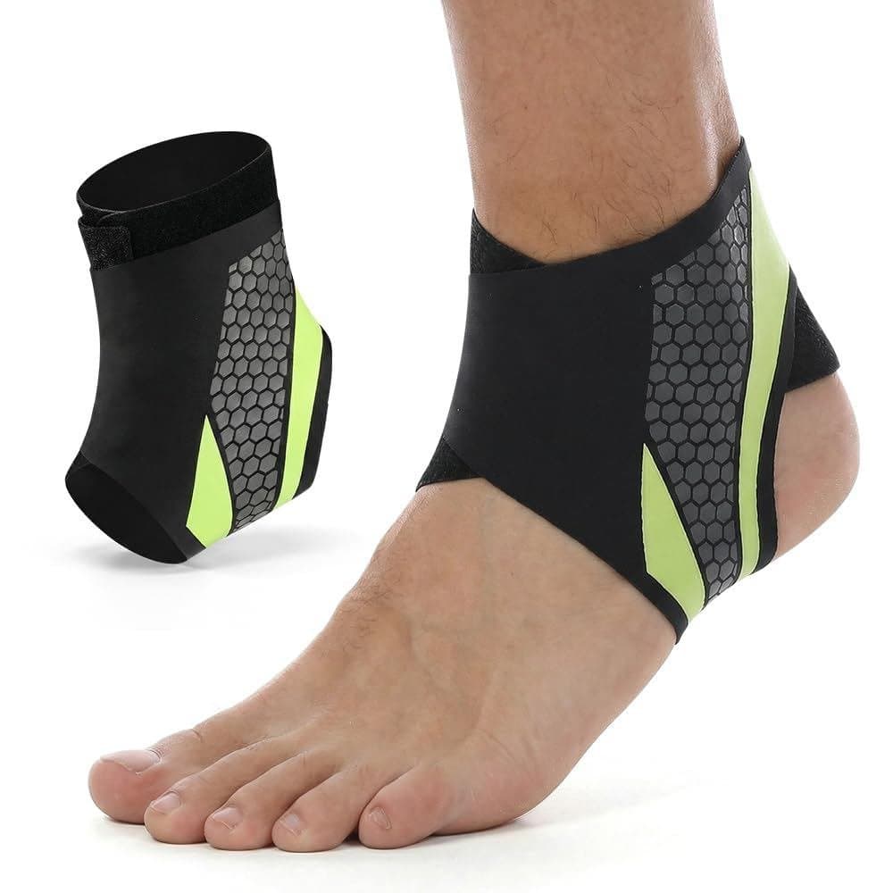 Suporte de Tornozelo Ajustável com Cadarço e Tiras, Pacote com 2 Unidades, Suporte de Compressão para Homens e Mulheres,