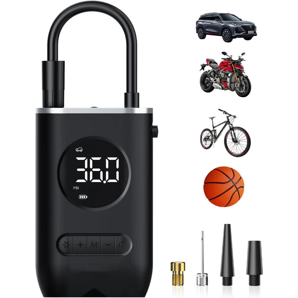 Mini Compressor de Ar Portátil Recarregável Digital USB | Calibrador de Pneu com Envio Imediato