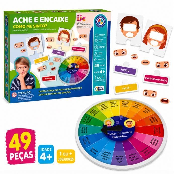 Ache Encaixe Como Me Sinto Emoções Jogo Infantil Interativo Pais e Filhos