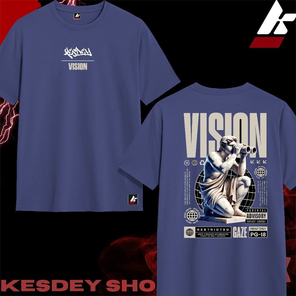 CAMISETAS T-SHIRT 100% Algodão UNISSEX STREETWEAR Estampa Personalizada KESDEY VISION