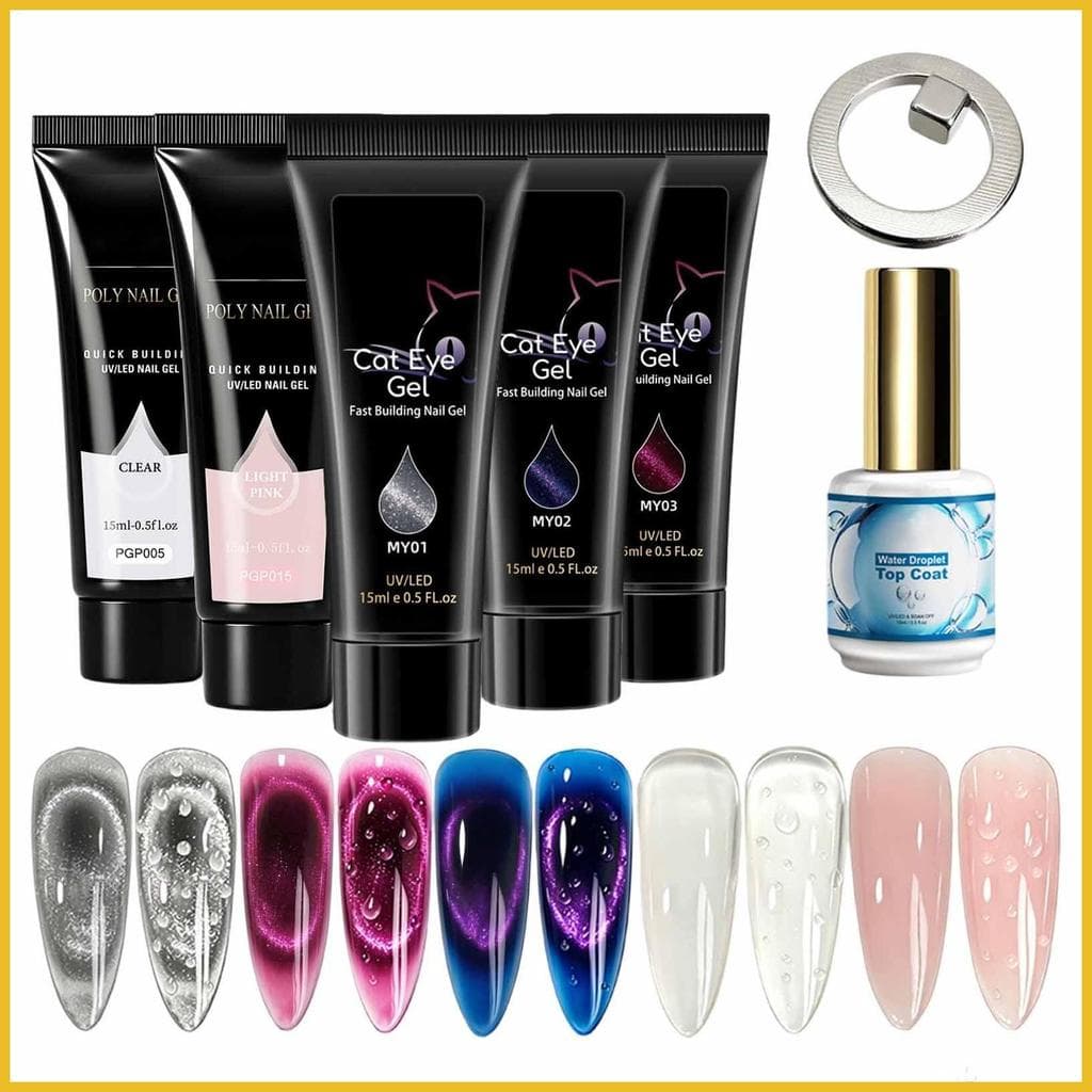 Construtor De Gel Para Unhas , Kit De Manicure De Longa Duração , 5 Cores , Gota De Água , Top Coat , Profissionais yunk