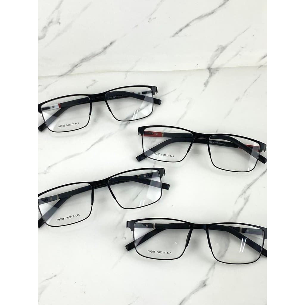 Armação de Óculos de Grau Masculina Quadrada de Metal Sem Almofada Nasal Am316 GNJ5