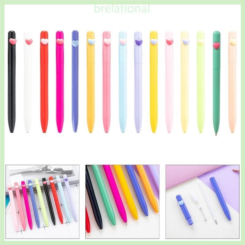 R 10pcs Love Heart Caneta Esferográfica 1 0mm Papelaria Preta Escrita Para Estudante