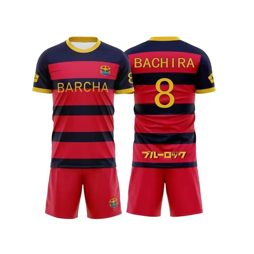 Anime azul bloqueio camisa de futebol 3D impressão Digital Cross-Border novo estilo camiseta infantil moda esportes Shor