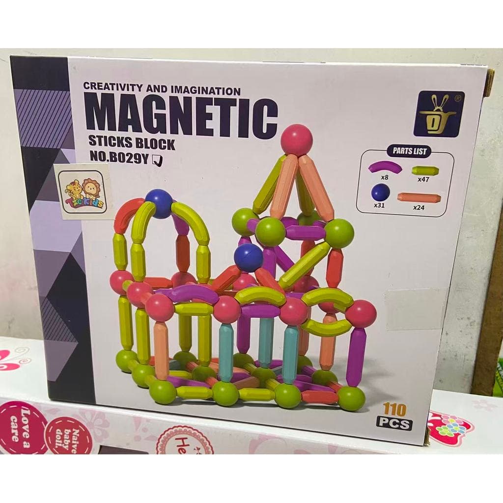 Blocos de Montar Magnético Construção Bastãos e Bolas Brinquedo Educativo Infantil