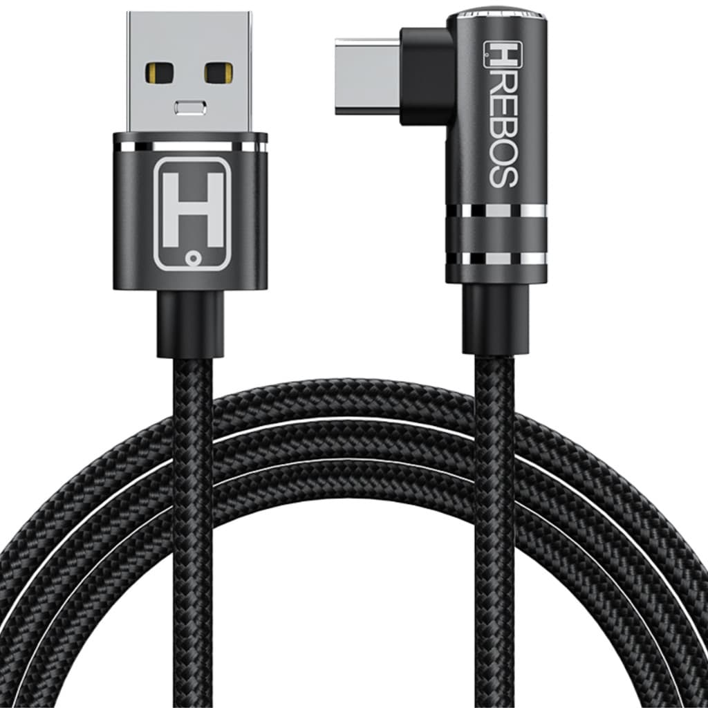 Cabo USB Turbo 3 0A Tipo C Lateral 90 Graus Hrebos Hs 180