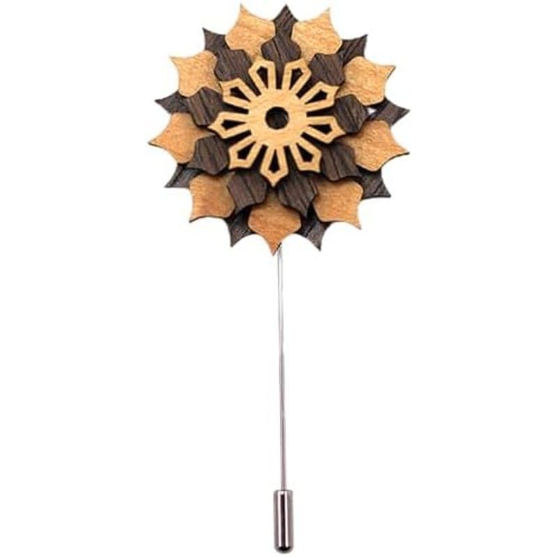 Broche De Lapela De Madeira Flor Boutonniere Alfinete Floral Feito À Mão Para Acessórios De Terno De Corpete De Casament