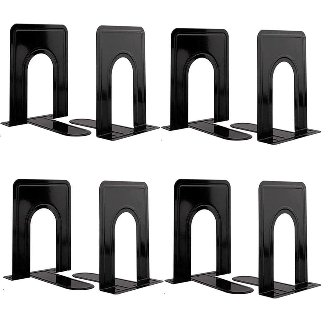 Suportes de Metal para Estantes, Suporte Decorativo para Livros, Suportes para Livros Pesados/Filmes/CDs, Preto 6,5 x 5