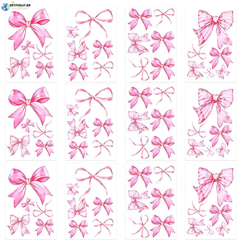 12 Folhas Aquarela Arco Papel De Parede Rosa Adesivo Para Menina Quarto Berçário Sala Estar SHOPSKC4013