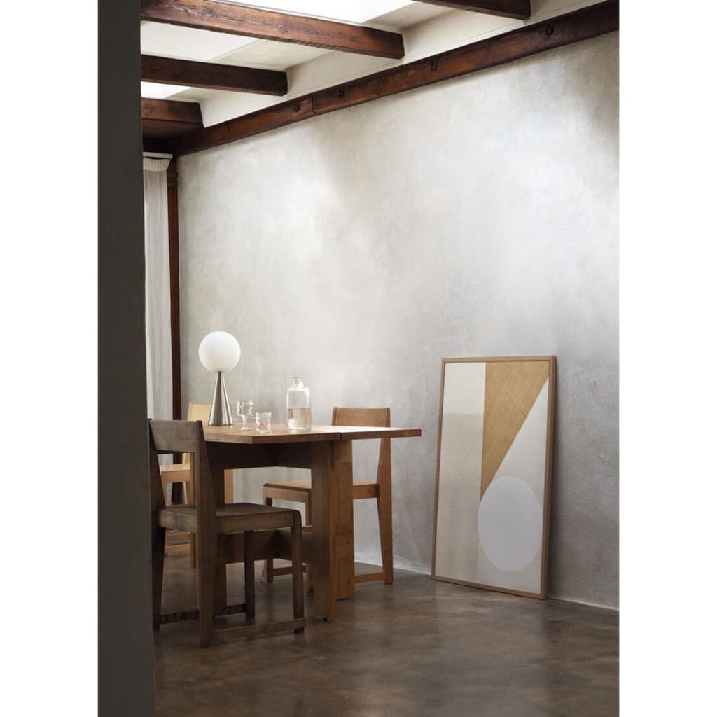 Quadro Decorativo Minimalista Geométrico Neutro para Sala e Quarto com Moldura