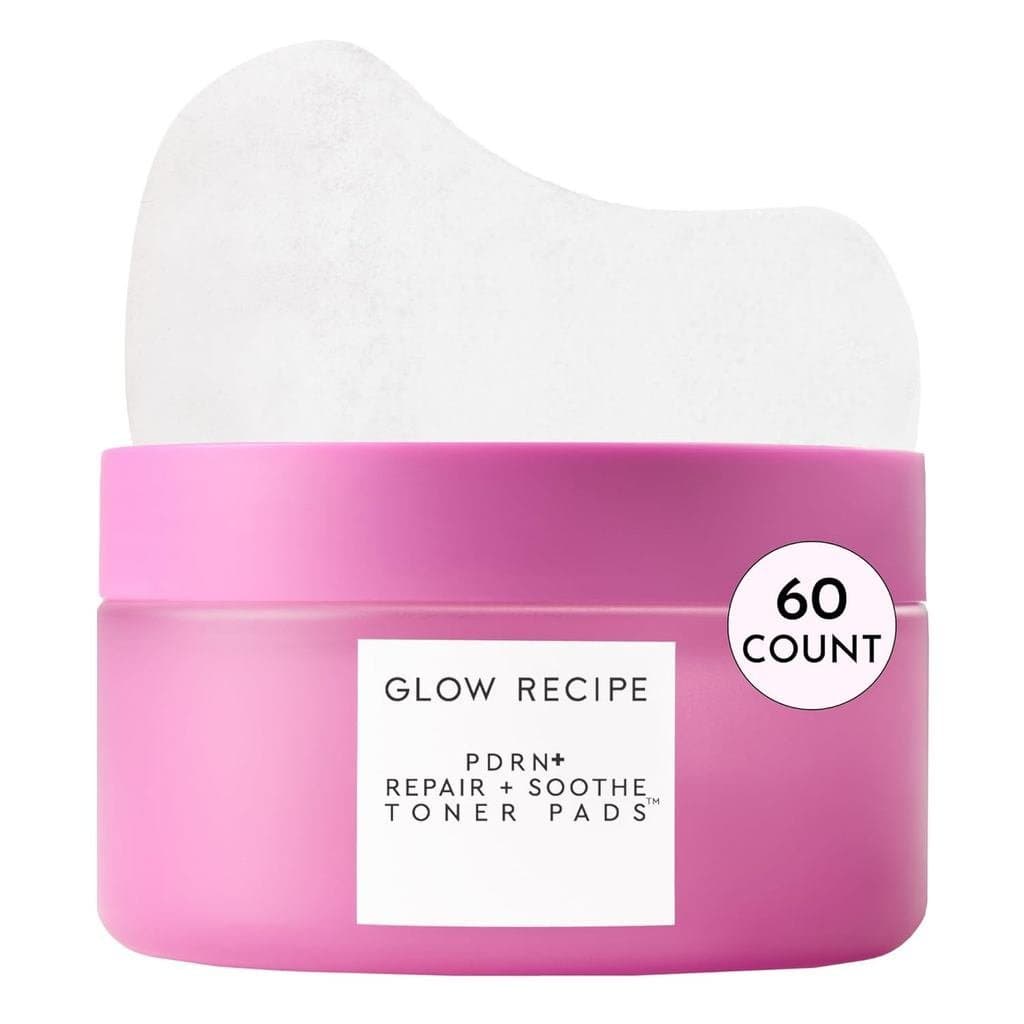 Glow Recipe PDRN+ Repair + Soothe Toner Pads - Discos de Tônico Facial Sem Fragrância para Pele Sensível - Reparação da