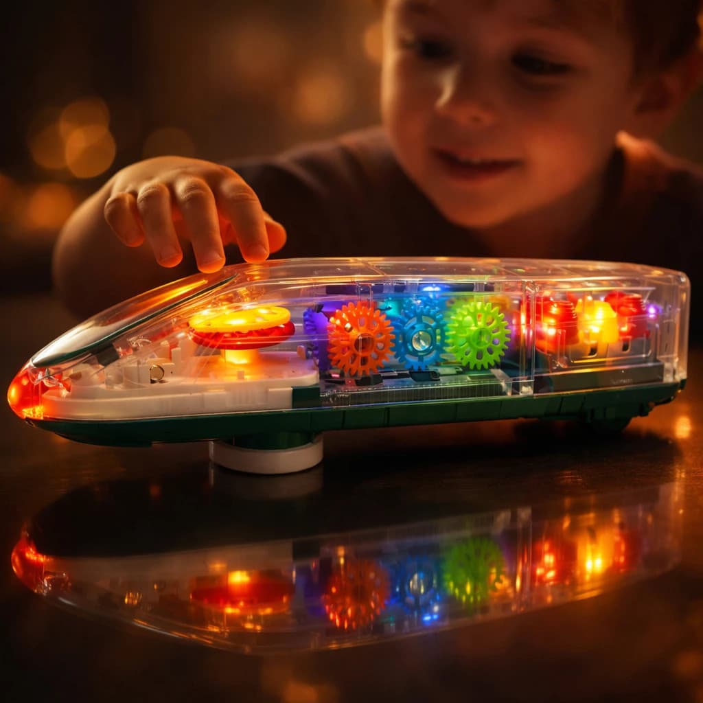 Trem Brinquedo Carrinho Presente Criança Transparente Veiculo Menino Menina Luzes