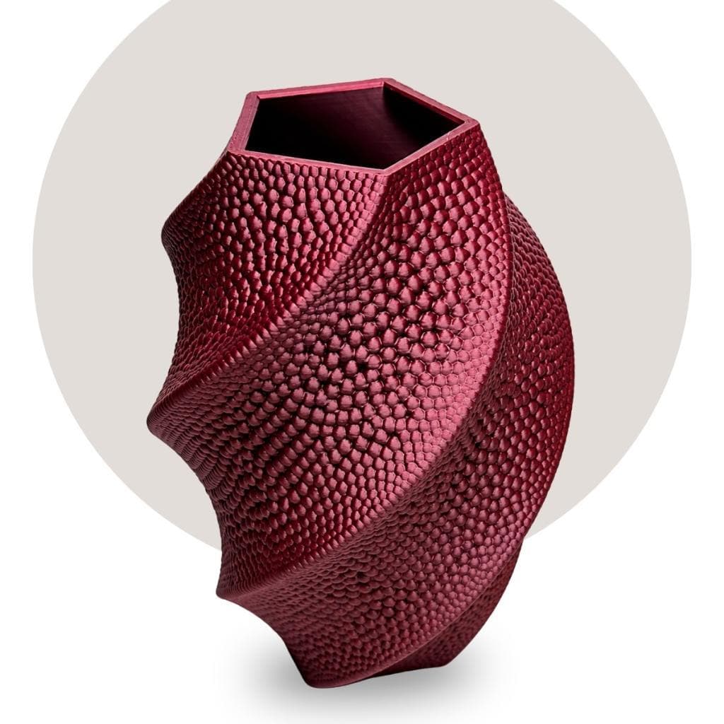 Vaso 3D Vermelho Marsala 19cm Suculentas Plantas Climbr